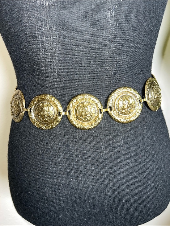 ESCADA Women’s Bronze American Eagle Anchor Stars Design Vintage Concho Belt main image 15